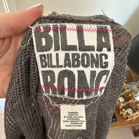 BILLABONG Grey Open Cardigan - Picture 3 of 3